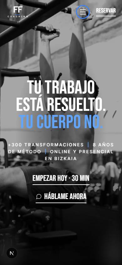 Web de FF Coaching en el móvil