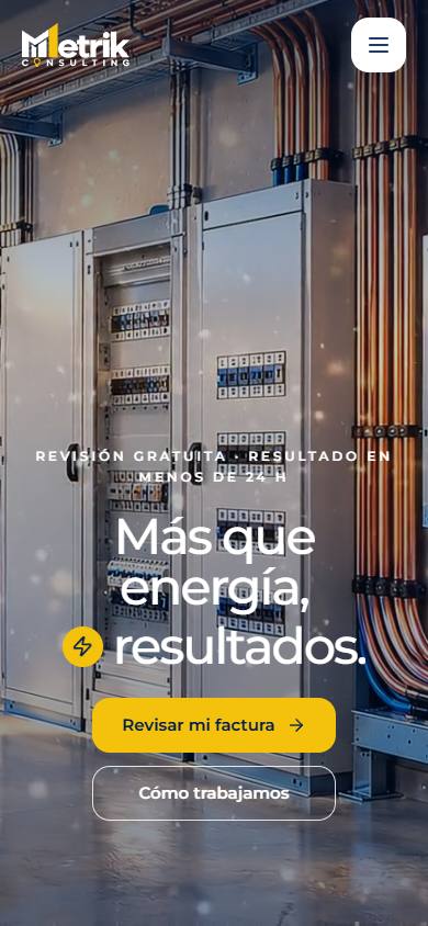 Web de Metrik Consulting en el móvil